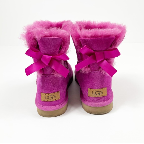 Ugg Mini Bailey Bow 2 Fuschia Pink Bootie 8 - Picture 5 of 10
